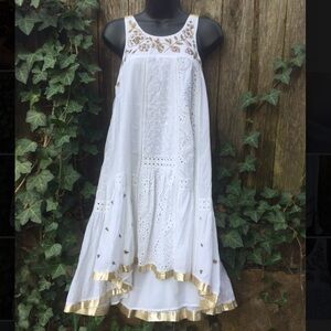 NWT Anthropologie Leifnotes White Beaded Dress S-2
